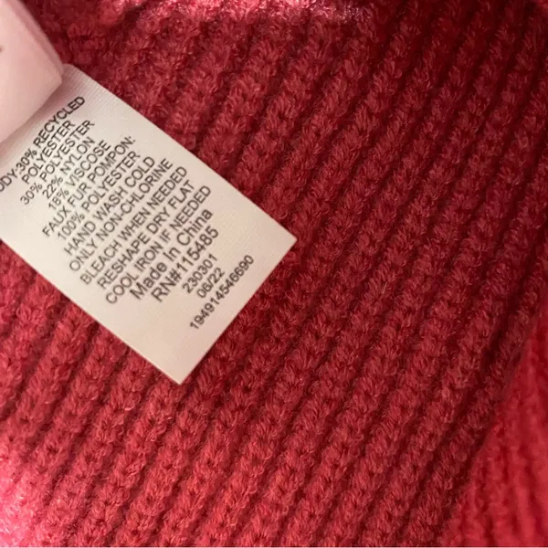 NWT LAUREN CONRAD Beaded Pom Pom Beanie - Image 5