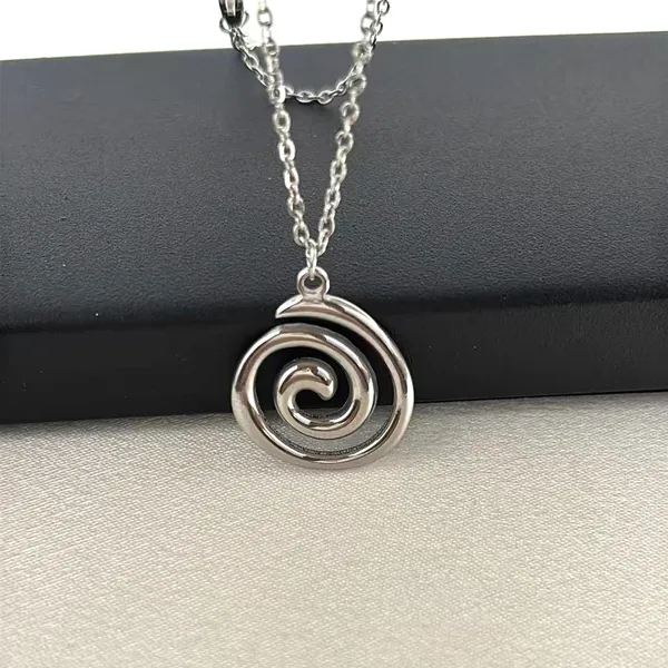 Spiral Pendant Necklace for Men Women Simple Design Streetwear Unisex Style - Image 3