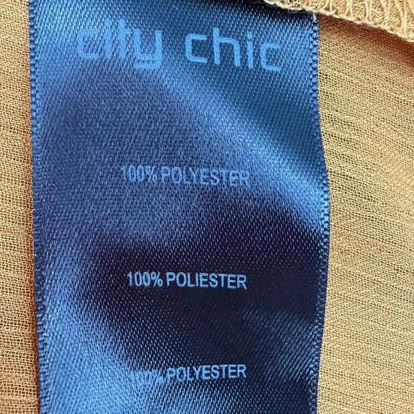City Chic Tunic Womens 18 Gold High-Low Sheer Roll-Tab‎ Sleeve Boho Minimalist - Image 8