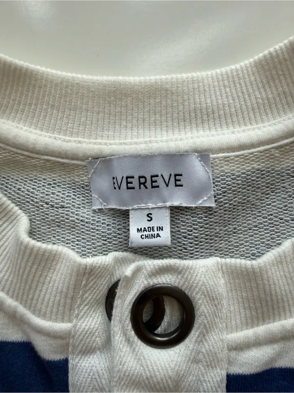 Evereve Bailey Striped Grommet Sweatshirt Size Small - Image 6