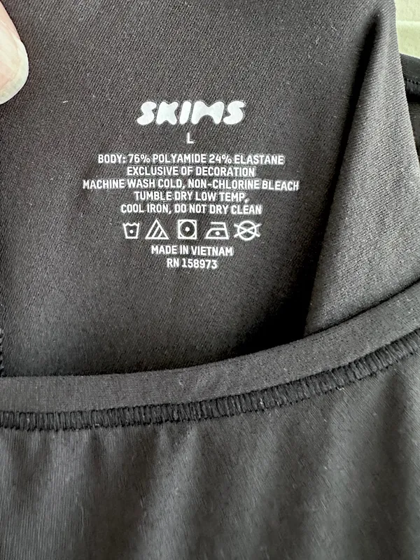 SKIMS Fits Everybody Slip Dress, Black/Onyx, Athleisure Mini, Size Large - Image 7