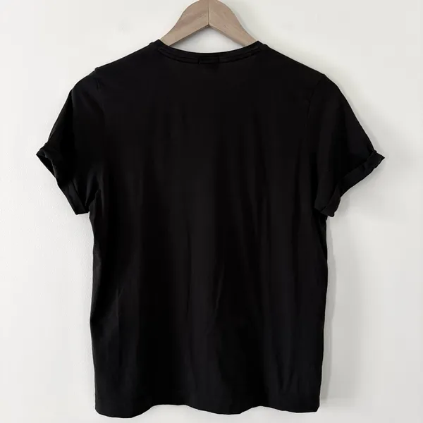 Cuyana Crewneck‎ T Shirt black 100% Pima Cotton Rolled Short Sleeve Size Medium - Image 4