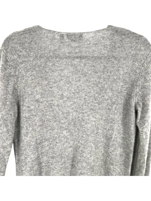 Theory Adrianna RL 100% Cashmere V-Neck Sweater Gray Size Small Quiet Luxury - Image 5