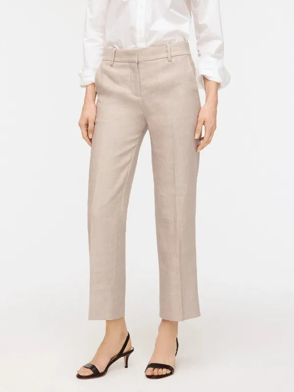 NWT Womens Size 10 10x26 J. Crew Peyton Crop Pant in Stretch Linen NEW - Image 2
