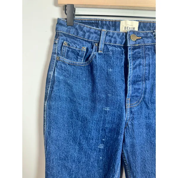 Sézane The Slim Parfait High Rise Straight Leg Jeans Indigo Blue Size 38 US 6 - Image 3