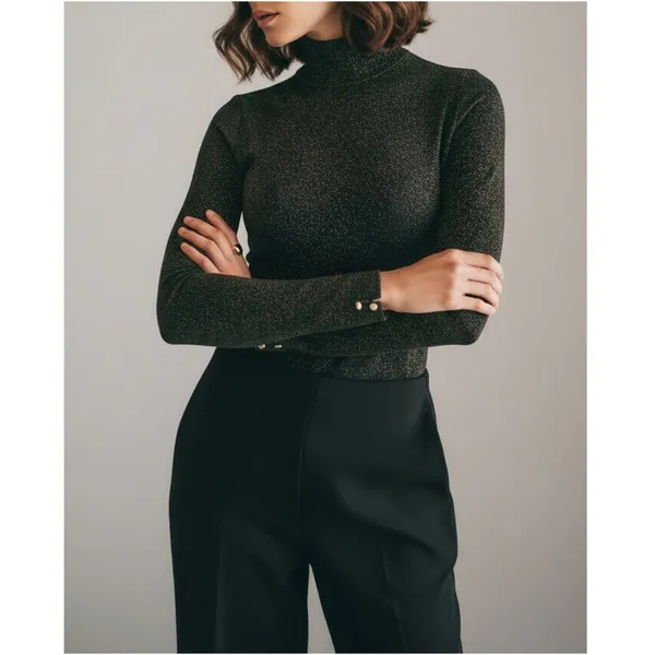 SÉZANE Omaya Long Sleeve Knit Top, Gold, Large - Image 2
