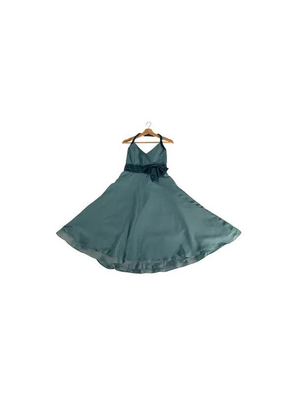 Vintage Alfred Angelo Y2K Aqua Halter Formal Dress Fairy Halloween Costume US 8 - Image 5