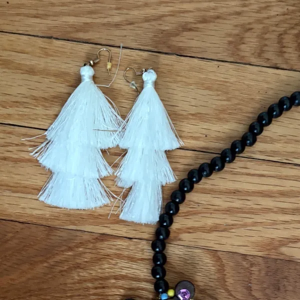 Boho Jewelry Bundle Multi Strand Necklace Beaded Cuff Leather‎ Wrap Earrings Lot - Image 2