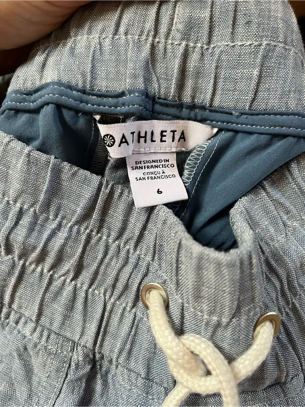 Athleta Cabo Linen Wide Leg Pants - Dusty Blue - Image 8