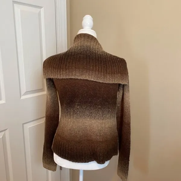 RXB Polyester Blend Cardigan Sweater Size S Brown - Image 4