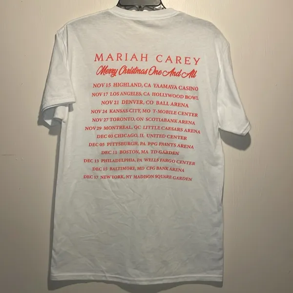 Mariah Carey- Merry Christmas One And All Tour Date T-Shirt- Size M/L - Image 2