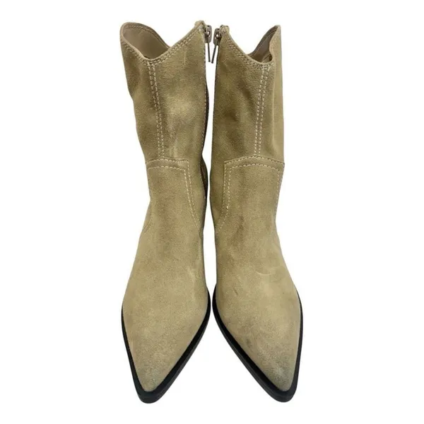 BP. Western Boots Size 5.5 in‎ Tan Smoke Leather Block Heel Pointed Toe - Image 5