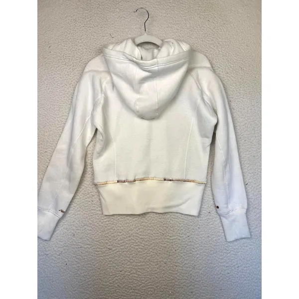Coogi Hoodie Womens Medium White Full Zip Embroidered Logo‎ Fleece Raglan Sleeve - Image 2