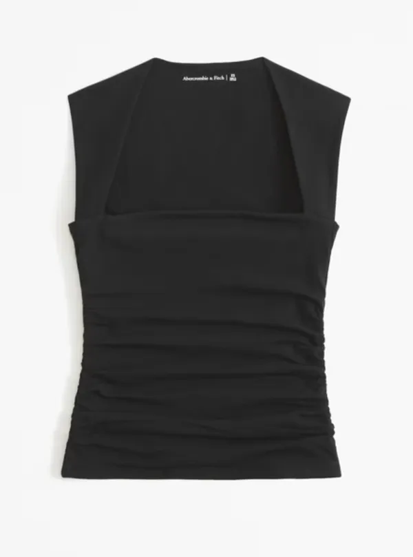 Abercrombie Black Ruched Tank Top - Image 2