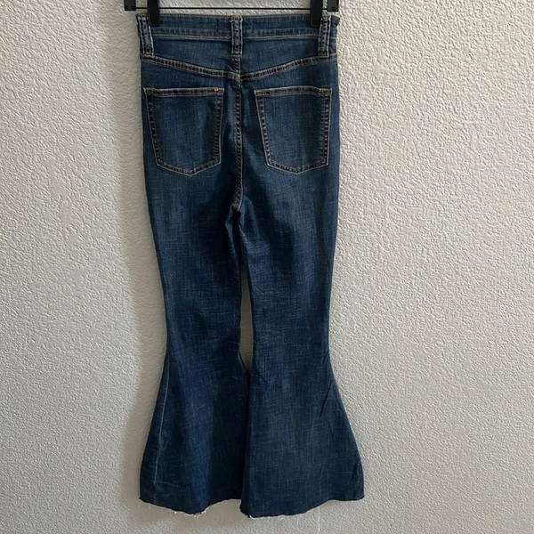 We the Free People High Waist Extreme‎ Flare Jeans Button Fly Stretch SZ 27 - Image 5