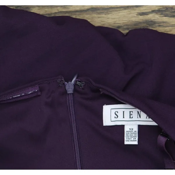 Siena Womens Side-Gathered Dress Removable Straps SATP1607 Plum Purple 12 - Image 5