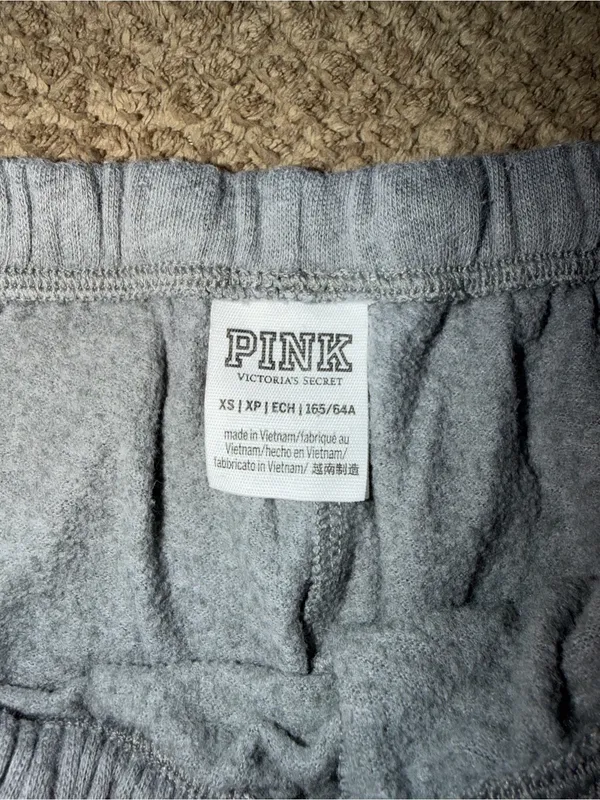 PINK Victoria's Secret Women’s Gray Fleece Jogger Sweatpants - Image 3