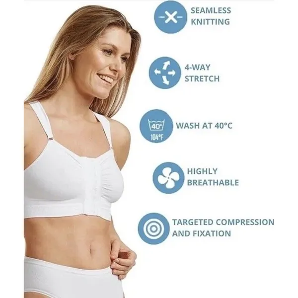 Carefix Bella Seamless Post Op Surgery Compression Bra White Size XL - Image 10