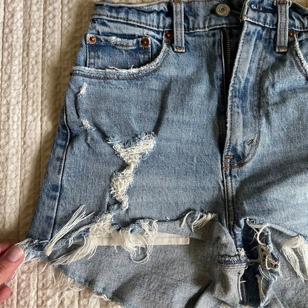 Abercrombie and Fitch high rise light wash mom shorts size 25 - Image 3