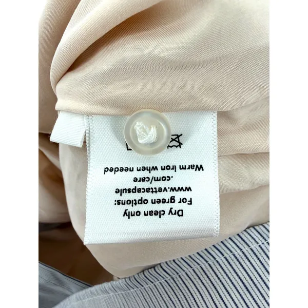 VETTA Capsule Convertible Shirt Dress Blue White Stripe Minimalist M Office NEW - Image 10