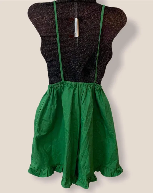 Ruffled Sleeveless Solid Romper Green - Image 2