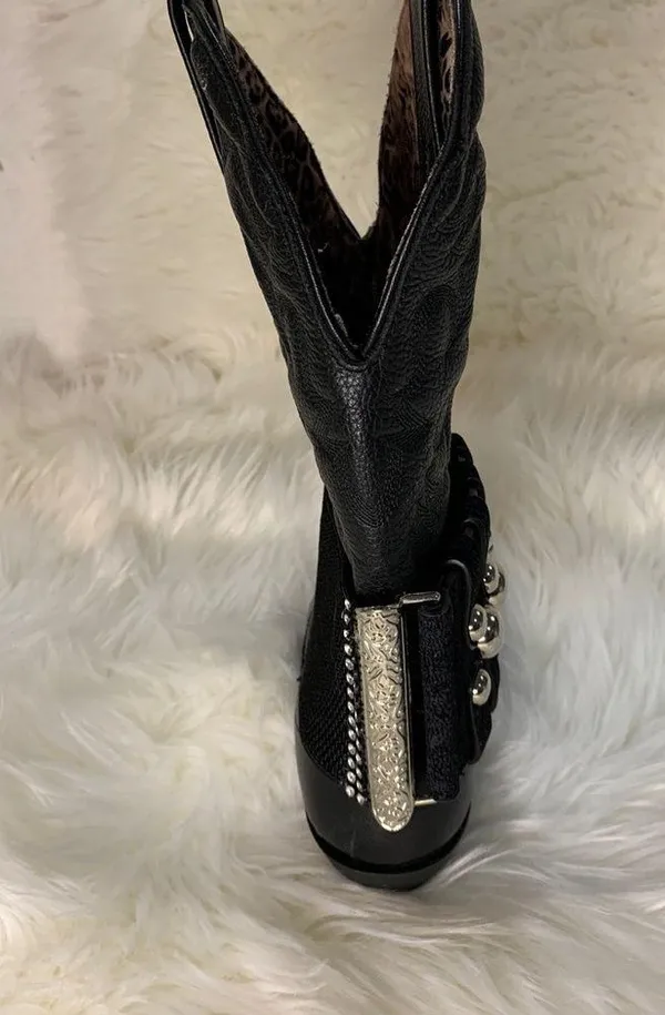 Handmade Removable Women’s Boot Band/Cuffs Black - Image 4