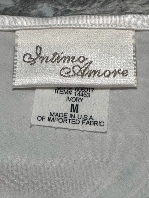 Intimo Amore Satin Ivory Wrap Robe with Nightgown vintage M - Image 5