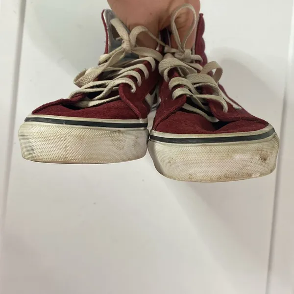 Vans Off the Wall Burgundy High Top Suede Skate Sneakers women’s size 8 - Image 8