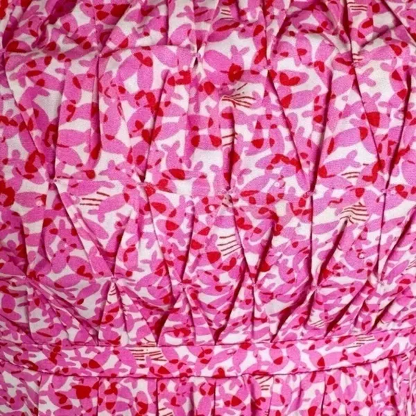 Vintage 90’s Lilly Pulitzer White Label Cotton Strapless Snorklin’ Dress Pink 2 - Image 11