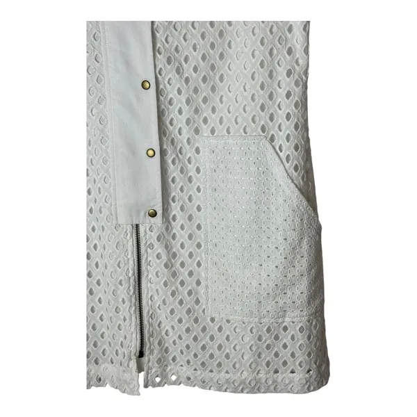 Michael‎ Stars Dress Women Medium White Eyelet Sleeveless Shirt Dress Vest NWT - Image 5