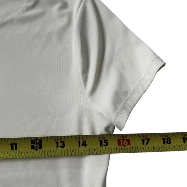 Express Body Contour Crop Top Short Sleeve Ivory Slim Fit Size Medium | 73-19 - Image 5
