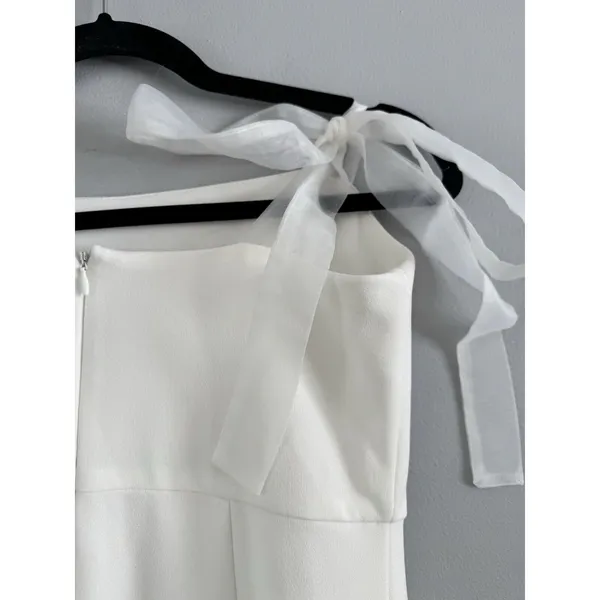 NWOT Lulus Romantic Celebration White Tie Strap Bodycon Midi Dress Size Small - Image 7