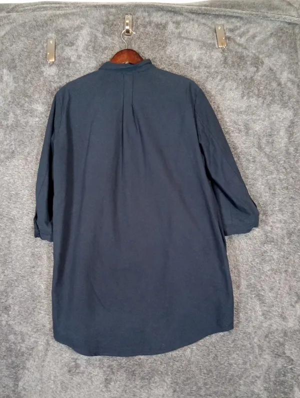 Pomander Place Polly Dress Navy Blue Popover Pockets Coastal Oversized SiZE M - Image 5
