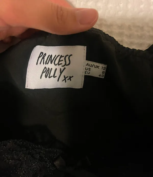 Princess Polly Old School Love Lace Crop Top Black - Image 4