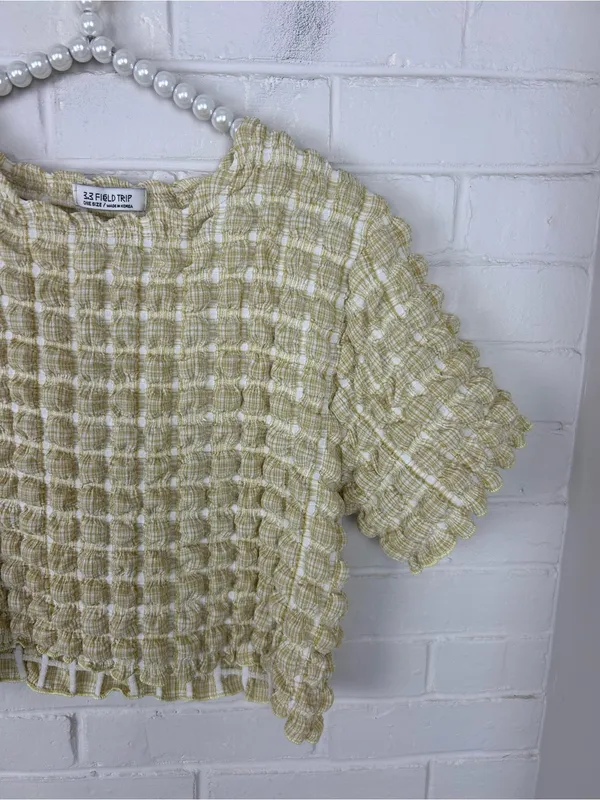 3.3 Field Trip Korean Streetwear Brand Cropped Bubble Top OSFM - Image 3