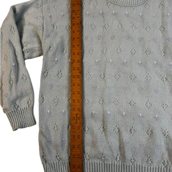Vintage Mint Green Floral SweaterSweater - Image 8