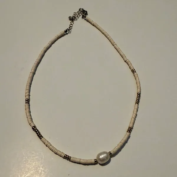 White Beaded Necklace - Image 2
