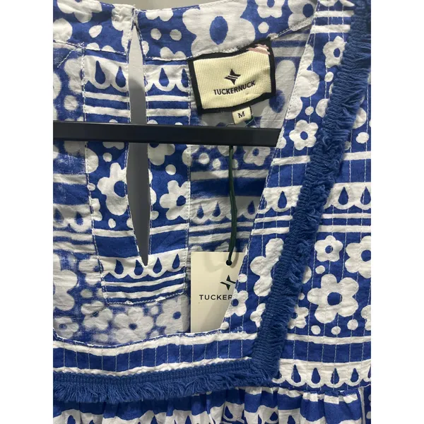 NWT Tuckernuck Tnuck Tunic Petal Paradise Blue & White Mini Dress Sz M - Image 3