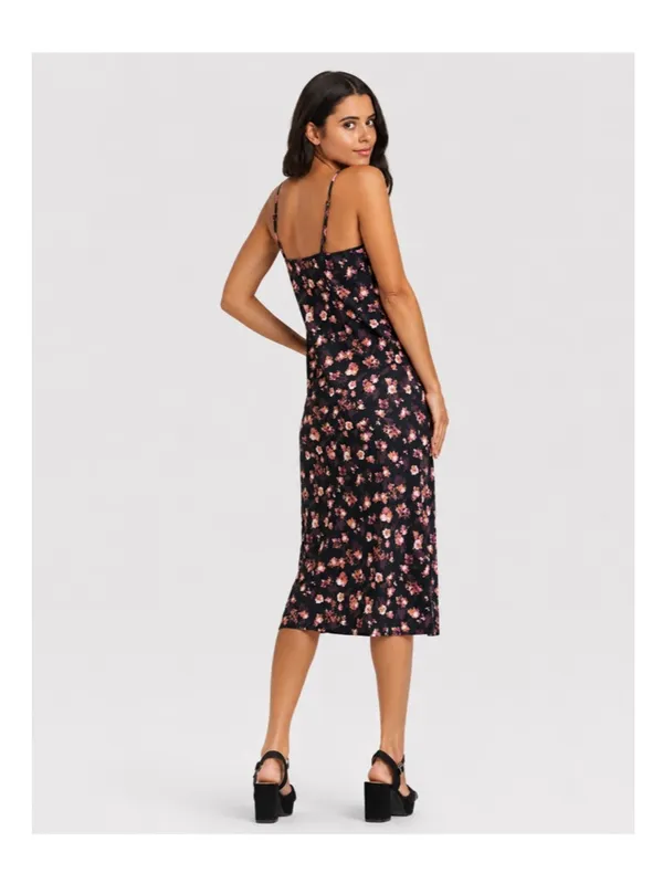 NWT Target A New Day Black Floral Print Midi Slip Dress Size M - Image 5