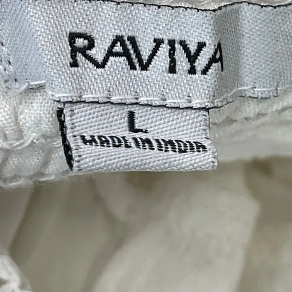 Raviya White Sleeveless V Neck Cami Camisole Tiered Mini A Line Tank Sundress L - Image 3