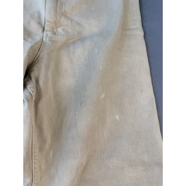 Zara Womens High Waisted Wide Leg Jeans Tan Khaki Raw Hem Size 4 US 26 - Image 3