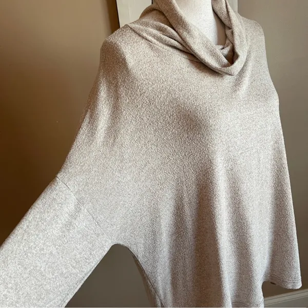 ALTAR'D STATE | Beige Cowl Neck Drop Shoulder Zipper Back Oversized Sweater.Sz L - Image 12