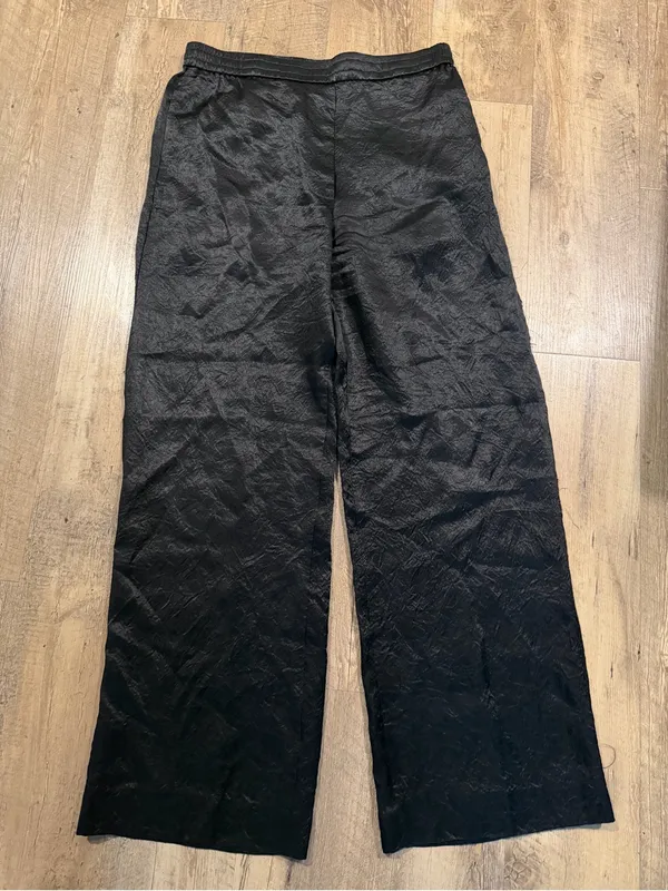 COS Black Wide-Leg Jacquard Pants size 8 - Image 2