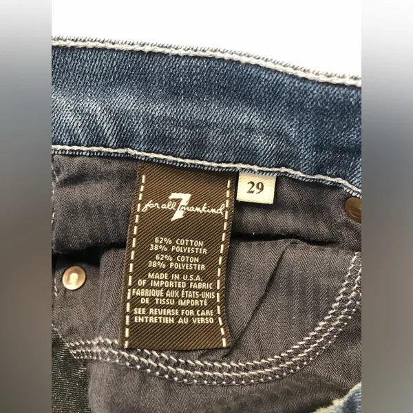 7 For All Mankind Dojo Dark Blue Flare Jeans Size 29 - Image 6