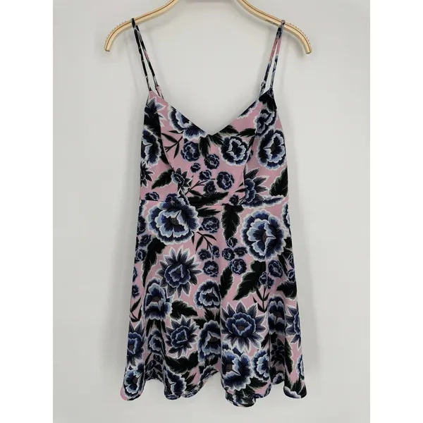 Show Me Your Mumu Floral‎ Mini Dress Medium Pink Blue Fit & Flare Boho Spring - Image 4