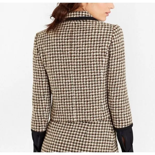 Brooks Brothers Checked Tweed Cropped Jacket - Image 2