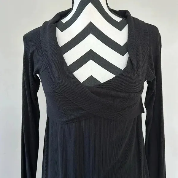 Cherish Black Long‎ Sleeve Top Sz LG - Image 2