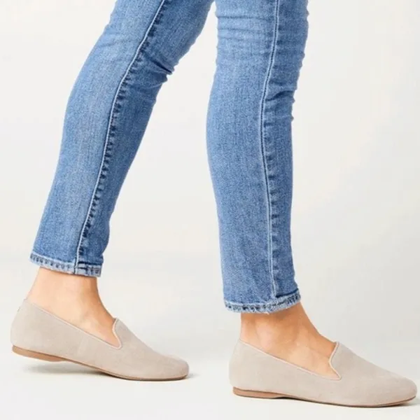 Birdies Loafers The Starling 8 Latte Suede Smoking Slipper Comfort Flats - Image 2