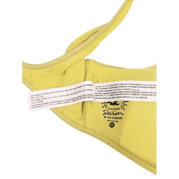 Hollister Swim Yellow Ribbed Bralette Bikini Top‎ Size Medium - Image 5