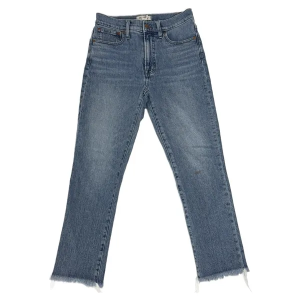 Madewell The Perfect Vintage Jeans Straight Leg Sz 27 Ainsworth Frayed LightWash - Image 2